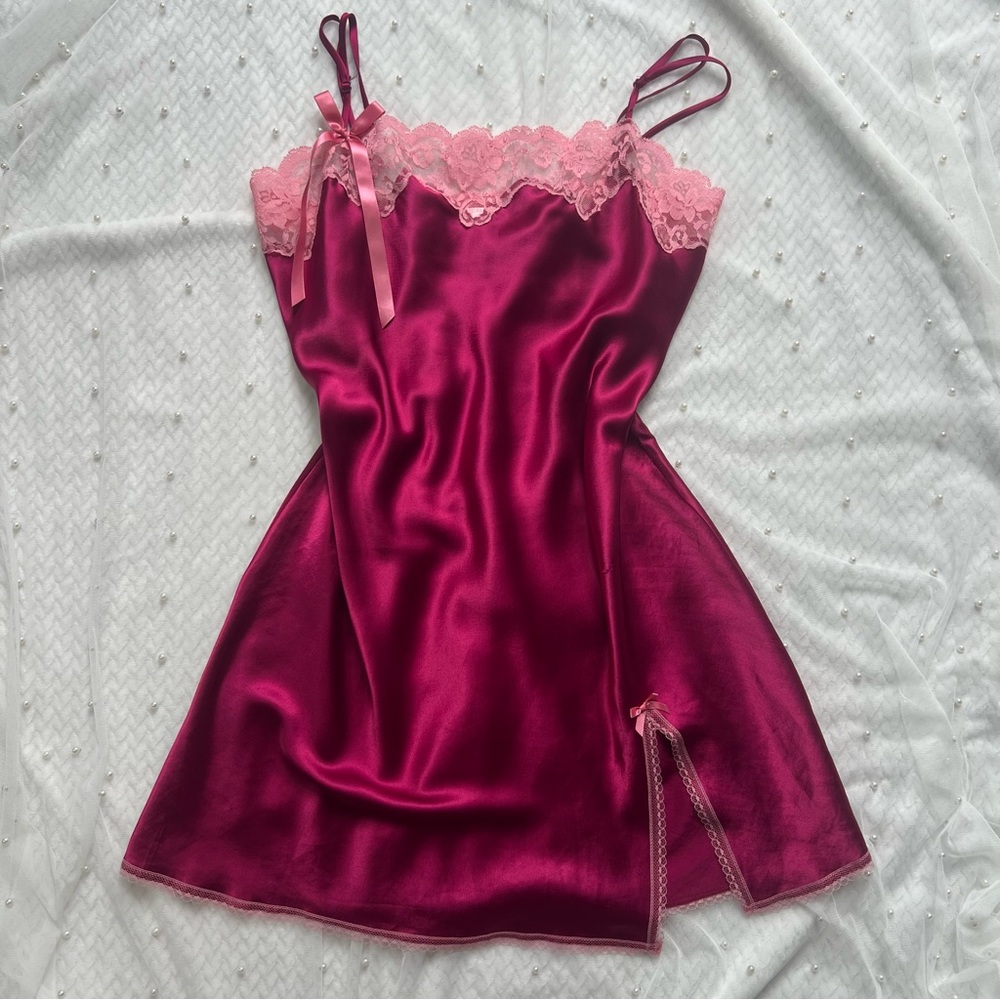 2005 Victorias Secret Angels raspberry slip dress